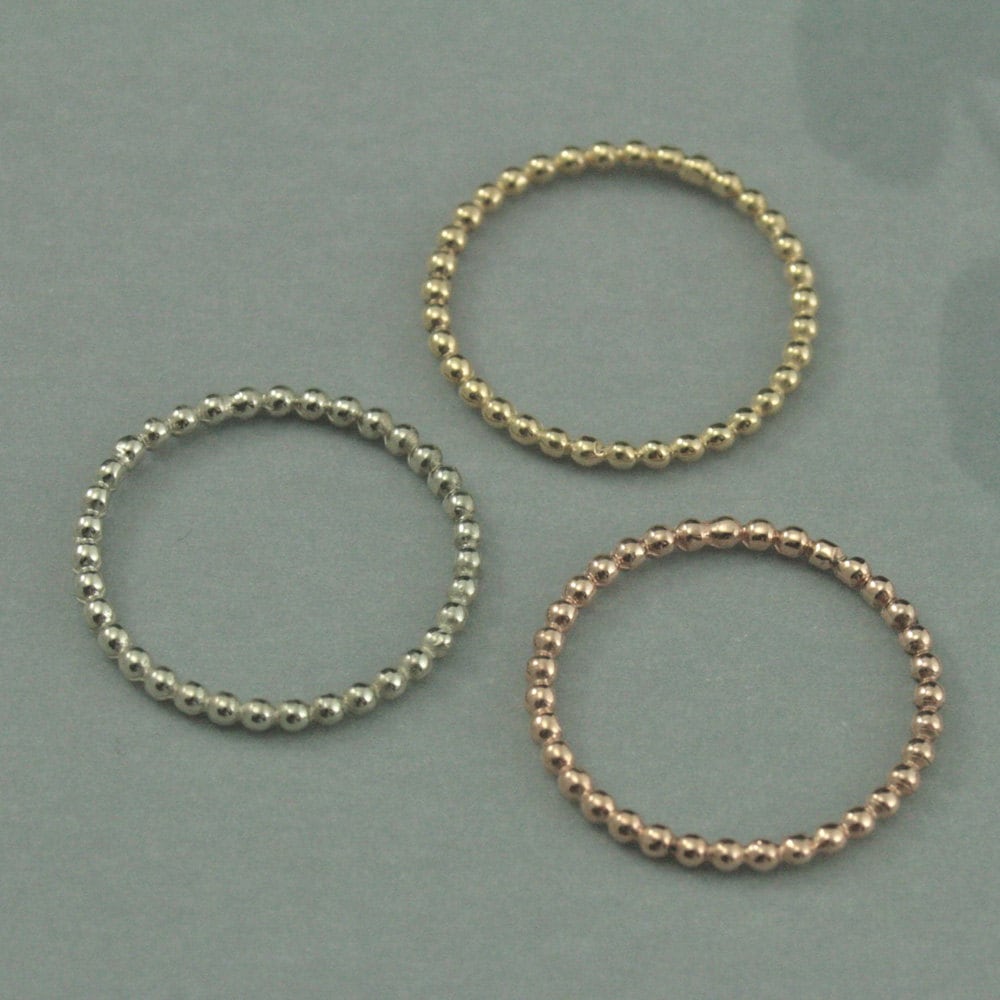 14K Rose Gold Bubble Bandsolid Rose Gold Beaded Bandrose - Etsy