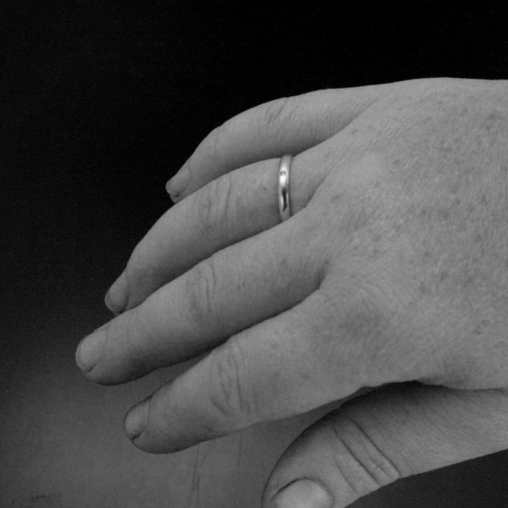 Plain Jane Diamond Stack Ring in Solid 14K Gold .02ct Flat Set Etsy