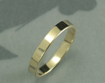 10K Gold Wedding Band--Gold Wedding Ring-Flat Edge Band-Flat Gold Band-Flat Gold Ring-Modern Gold Band--Pipe Edge Band