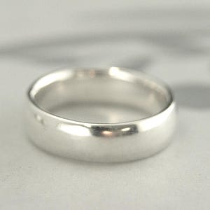 Comfort Fit Band Silver Mens Ring Court Style Ring Court Style Band Comfort Fit Ring Mens Wedding Band Mens Wedding Ring Silver 6mm Band image 3