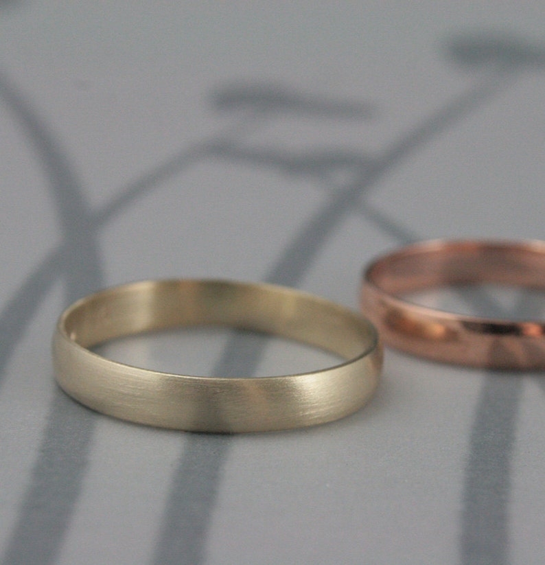Classic Wedding Ring Traditional Wedding Band 14K Gold Low - Etsy