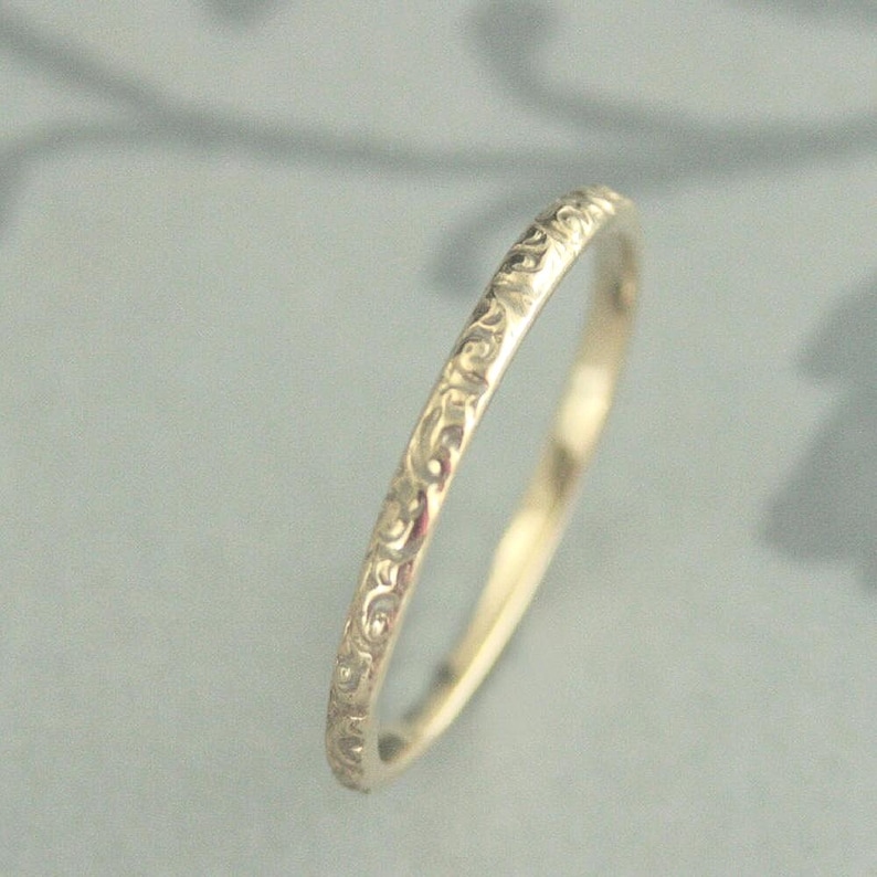 10K Gold Ring~Gold Wedding Ring~Gold Wedding Band~Vintage Style Band~Antique Style Ring~Women's Wedding Band~Women's Gold Band~Rococo image 2