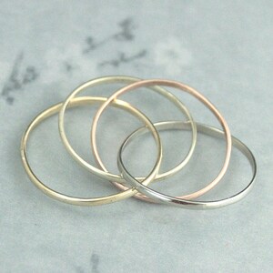 Rolling Ring Multi Color Ring Four Gold Rings 1.5mm Bands Wedding Ring 14K Gold Rings Interlocking Rings Intertwined Rings Gold image 3