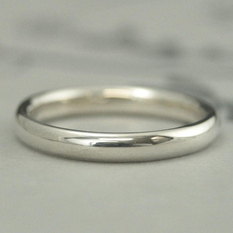Anillo Comfort Fit de 3 mm de ancho Anillo Comfort Fit Anillo de boda para mujer Anillo de boda para hombre Anillo de plata para mujer Anillo de promesa para hombre para ella imagen 1