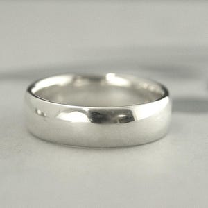 Comfort Fit Band Silver Mens Ring Court Style Ring Court Style Band Comfort Fit Ring Mens Wedding Band Mens Wedding Ring Silver 6mm Band Polished