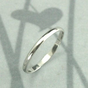 Platina trouwring - 2 mm platina afgeronde band dames - Massief platina 2 mm traditionele halfronde band - platina trouwring dames