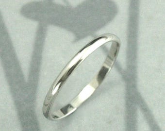 Platinum Wedding Band--Women's 2mm Platinum Rounded Band--Solid Platinum 2mm Traditional Half Round Band--Women's Platinum Wedding Band