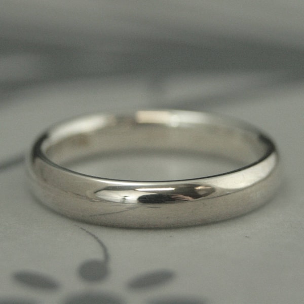 Comfort Fit Ring Sterling Silber Band Herren Ehering Damen Ehering Silber Comfort Fit Band 4mm breites Band Versprechensring für Ihn