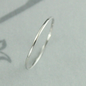 White Gold Band Women&#39;s Wedding Band Thin Wedding Band Thin Gold Band Super Skinny Minnie 14K Gold Stacking Ring Midi Ring 1mm by .5mm
