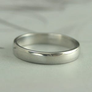 Men's Platinum Band Men's Platinum Ring 4mm Rounded Band Plain Jane Ring Wide Platinum Band Wide Platinum Ring Platinum Wedding Ring Thick