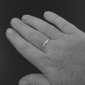 Anillo Comfort Fit de 3 mm de ancho Anillo Comfort Fit Anillo de boda para mujer Anillo de boda para hombre Anillo de plata para mujer Anillo de promesa para hombre para ella imagen 4