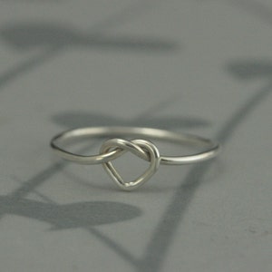 Heart Knot Love Knot Ring in Solid Sterling Silvertie the Knot ...