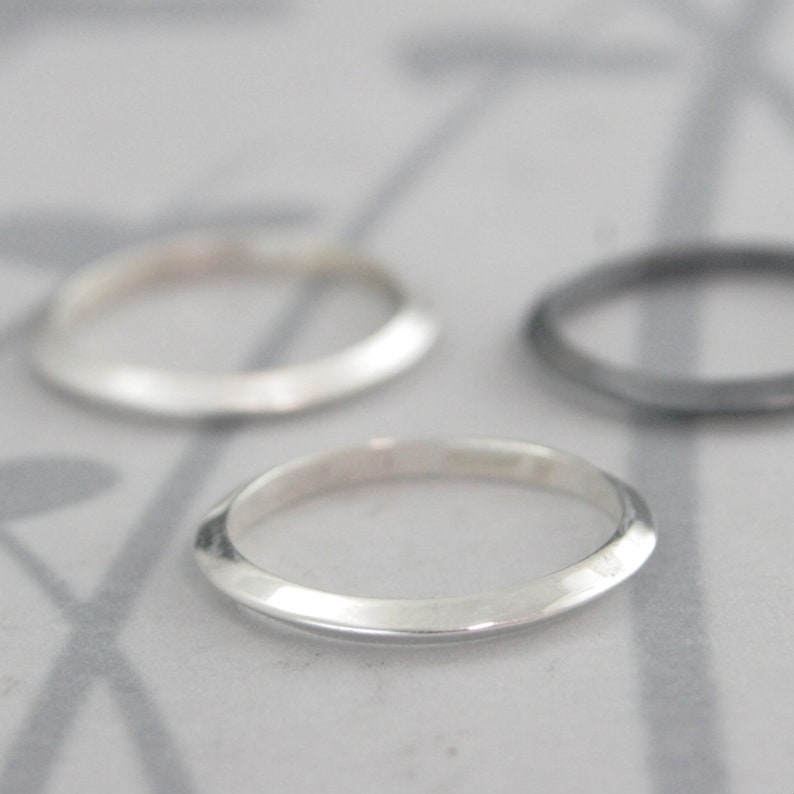 Knife Edge Band Sterling Silver Saturn Ring Triangular Band Knife Edge Ring Solid 925 Sterling Silver Recycled and Handmade Blazer Arts image 1