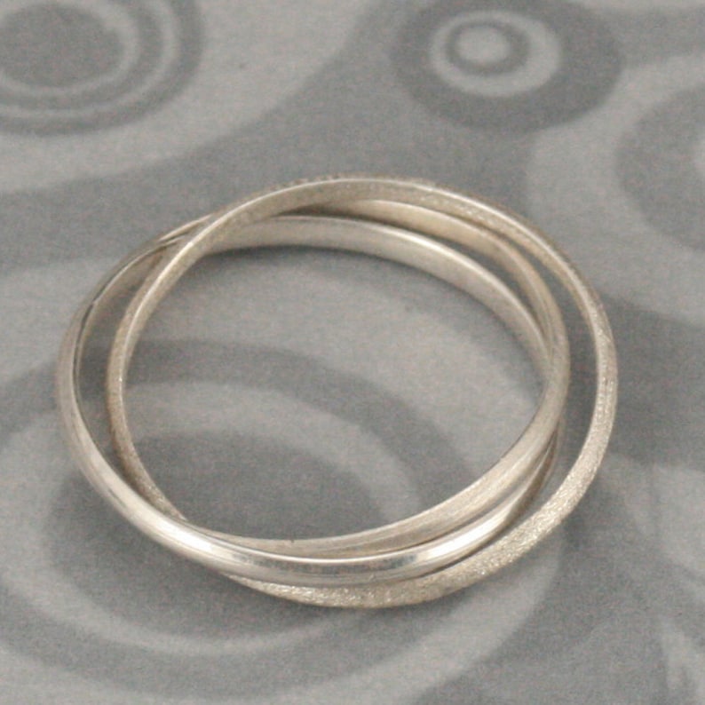 Plain Jane Rolling Ring in Sterling Silver Contrasting - Etsy