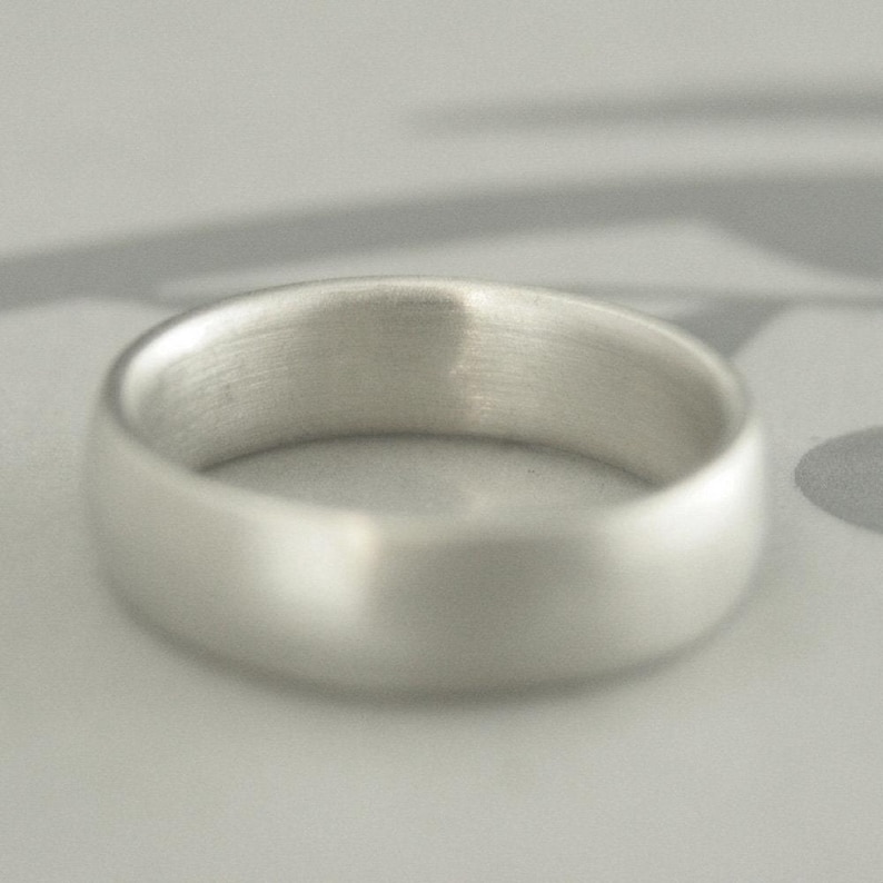 Comfort Fit Band Silver Mens Ring Court Style Ring Court Style Band Comfort Fit Ring Mens Wedding Band Mens Wedding Ring Silver 6mm Band image 5