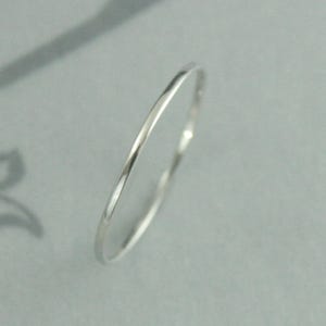 White Gold Band~Women's Wedding Band~Thin Wedding Band~Thin Gold Band~Super Skinny Minnie~14K Gold Stacking Ring~Midi Ring~1mm by .5mm