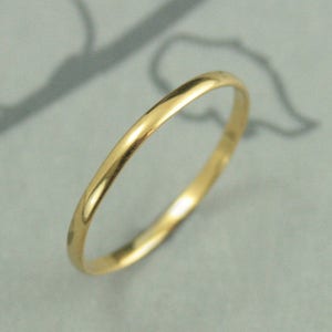22K Gelbgold Ring 1,5mm Dünner Reicher Gold Band Halbrunder Ring 22K Gold Ehering Damen Goldring Damen Gold Band Gold Ehering