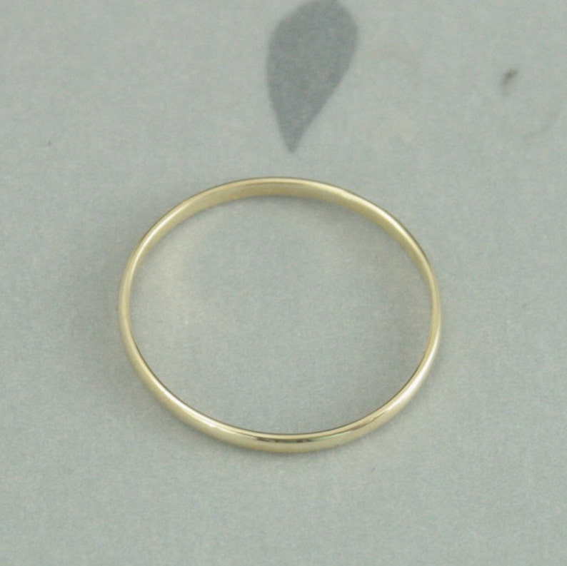 Thin Gold Wedding Band10K Gold Ring1.5mm Wedding RingSkinny MinnieHalf Round BandThin RingSpacer RingStacking RingThin Gold Ring image 3