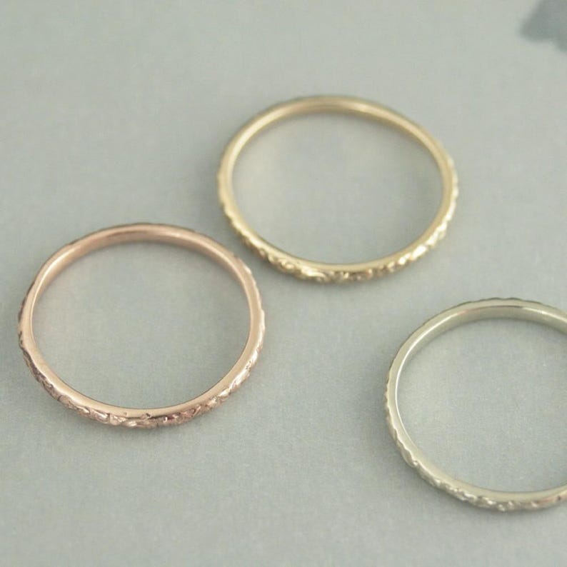 White Gold Band~10K Gold Ring~Vintage Style Band~Antique Style Ring~Women's Wedding Band~Women's Gold Band~White Gold Wedding Ring~Rococo image 5