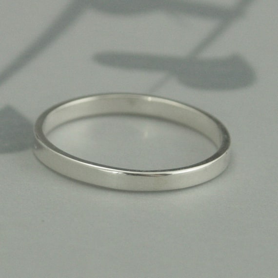 Narrow flat edged ring in 925 Sterling silver