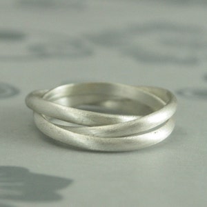 Silver Rolling Ring Sterling Silver Interlocking Ring Silver Wedding Ring Silver Triple Rolling Band image 5