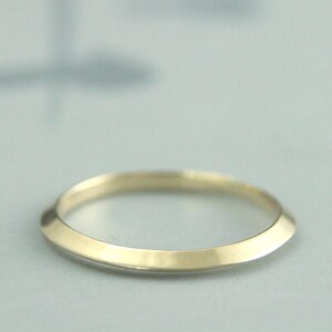 Knife Edge Ring~Yellow Gold Spacer Ring~Saturn's Ring~Stacking Ring~Women's Wedding Ring~14K Gold Spacer~Gold Knife Edge Band~Thin Ring image 2