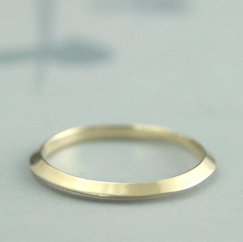 Knife Edge Ring~Yellow Gold Spacer Ring~Saturn's Ring~Stacking Ring~Women's Wedding Ring~14K Gold Spacer~Gold Knife Edge Band~Thin Ring image 2