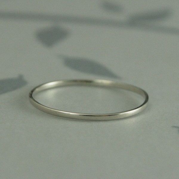 Thin White Gold Band~10K Ring~Petite Gold Band~Super Skinny Minnie~1mm Wide by .5mm Thick~10K White Gold Ring~Women's Wedding Ring~Midi Ring