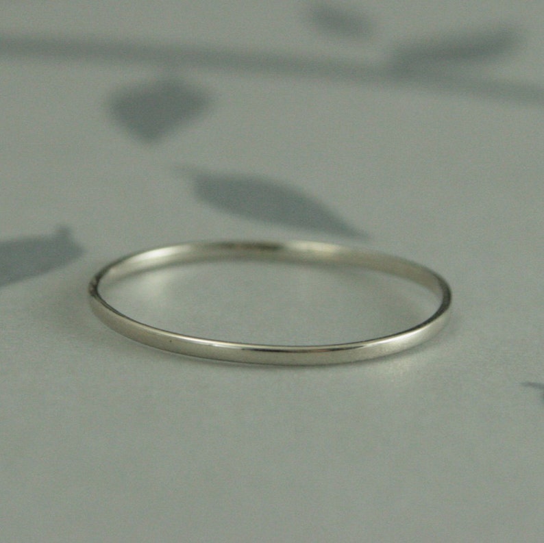 Thin White Gold Band10K RingPetite Gold BandSuper Skinny Minnie1mm Wide by .5mm Thick10K White Gold RingWomen's Wedding RingMidi Ring image 1
