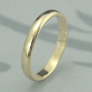 Solid 18K Gold 3mm wide Plain Jane Half Round Band--YOUR Choice of 18K Rose Gold, White Gold, or Yellow Gold--Custom Made Just for YOU image 2