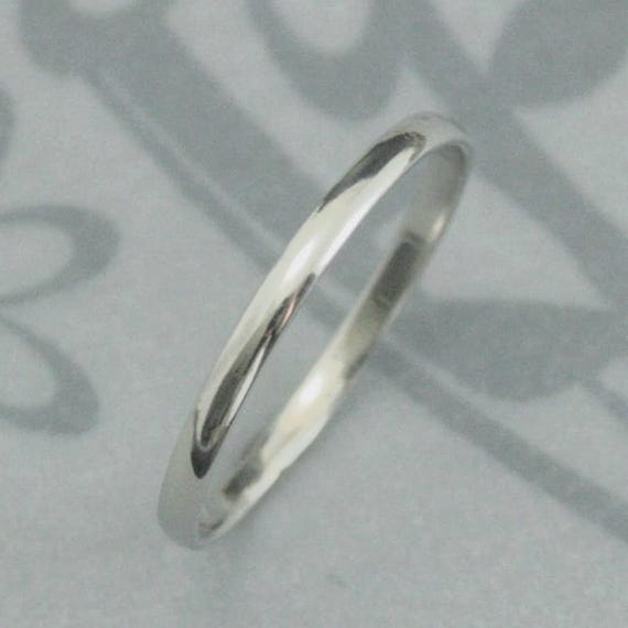 Platinum Wedding Band Thin Platinum Band Women's Band Platinum Skinny Minnie Plain Jane Ring Solid Platinum 1.5mm Rounded Traditional Band