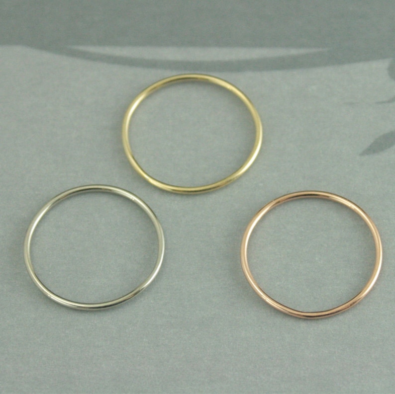 Thin Full Round Rose Gold Band--1mm Round Stacking Ring--10K Rose Gold Ring--Rose Gold Spacer Ring--Rose Gold Women/'s Thin Wedding Band