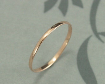 Thin Rose Gold Band Super Skinny Minnie 1mm Wide by .5mm Thick Rose Gold Midi Ring 10K Rose Gold Ring Petite Band Women's Wedding Ring