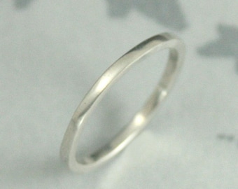 Platinum Square Band~1.5mm Square Ring~Platinum Spacer Band~Spacer Ring~Platinum Wedding Ring~Flat Edge Band~Wedding Band~Thin Platinum Ring