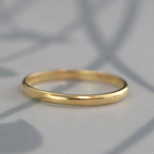 22K Ring Solid 22K Gold Wedding Band 2mm Wide Plain Jane Domed Wedding ...