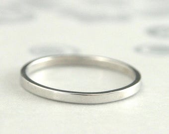 Platinum Wedding Band Women's Platinum Ring Women's Wedding Band Thin Platinum Band Flat Platinum Band Handmade Platinum Band 1.5mm by 1mm