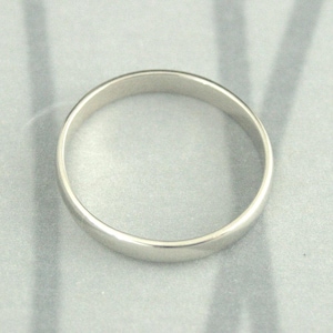 Women's Wedding Band White Gold Band 10K Gold Band Traditional Wedding Band 3mm Plain Jane Ring Low Profile Half Round Band Handmade image 3