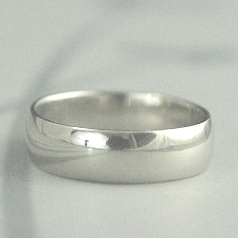 10K Gold Wedding Ring--Men's Gold Band--6mm Plain Jane Half Round Band--Men's Traditional Gold Band--Men's Wedding Ring--Men's Wide Band image 1