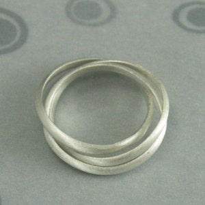 Silver Rolling Ring Sterling Silver Interlocking Ring Silver Wedding Ring Silver Triple Rolling Band image 2