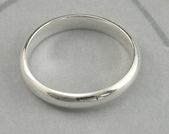 Plain Silver Ring Simple Silver Band 3mm Wide Ring Simple Wedding Band Plain Silver Ring Silver Half Round Band Mens Wedding Ring Womens
