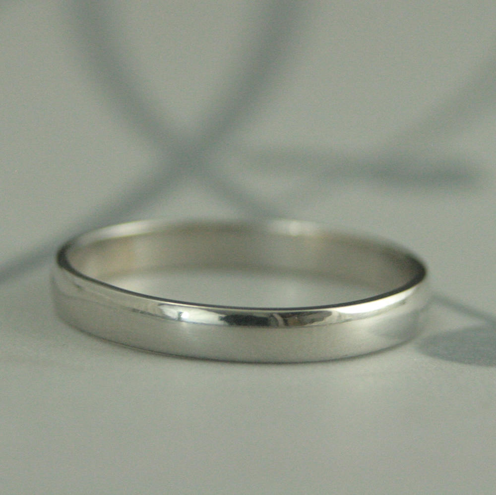 Thin Platinum Ringsolid Platinum 1.5mm by 1mm Rounded Traditional Bandthin  Platinum Bandplatinum Spacer Ringplatinum Wedding Ring 