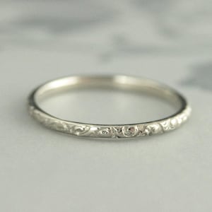 White Gold Band~10K Gold Ring~Vintage Style Band~Antique Style Ring~Women's Wedding Band~Women's Gold Band~White Gold Wedding Ring~Rococo image 1