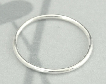 Silber Roll Me Runde Sterling Silber Stapelring Sterling Silber Runde Spacer Band dünne Stapelring Nach Maß in Ihrer Größe