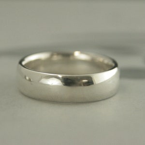 6mm Mens Band Silver Mens Ring Comfort Fit Band Comfort Fit Ring Silver Wedding Band Silver Wedding Ring Mens Wedding Ring 6mm Wide Band