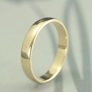 Traditional Wedding Ring~14K Gold Wedding Band~Plain Jane 4mm by 1.5mm~Men's Wedding Band~Women's Wedding Ring~Rounded Ring~Half Round Band image 3