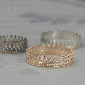 Goldkrone Ring--Massiver 14K Gelbgold König mich Ring--König für einen Tag--Solid Gold Crown Band--Custom made in IHRE Größe