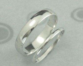 Solid 14K Gold Wedding Band Set--His and Hers Wedding Rings--Solid 14K Gold Wedding Bands-Handmade from Recycled Materials Ethically Sourced