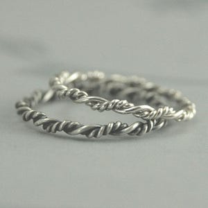 Fancy Twist Ring--Silver Twist Band--Silver Twist Ring--Rope Ring--Silver Stacking Ring--Stacker Ring--Stackable Ring--Thin Silver Band