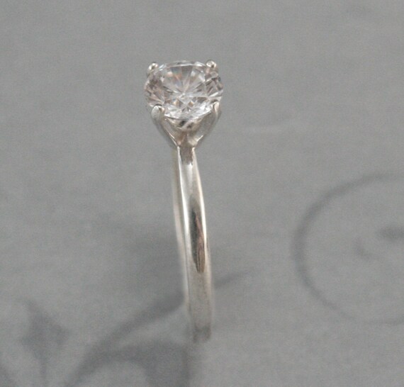 Bague de fiancailles imitation diamants Plain Janebague de fiancailles en argentanneau serti griffesbague de fiancailles zircone cubique Etsy France