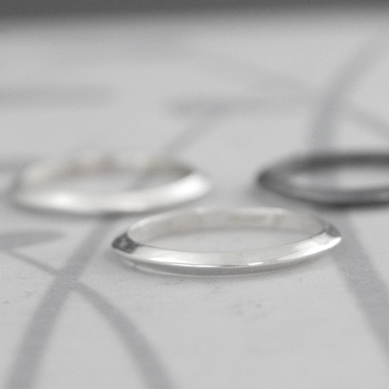 Knife Edge Band Sterling Silver Saturn Ring Triangular Band Knife Edge Ring Solid 925 Sterling Silver Recycled and Handmade Blazer Arts image 9